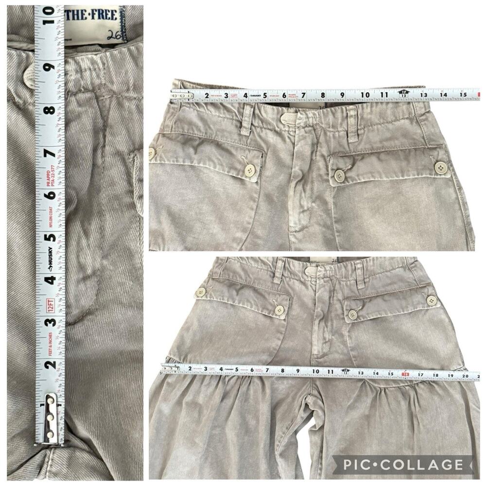 Free People We The Free Lotus Balloon Jean Pants Gray Size 26 Hippie Wide Leg - Picture 3 of 7